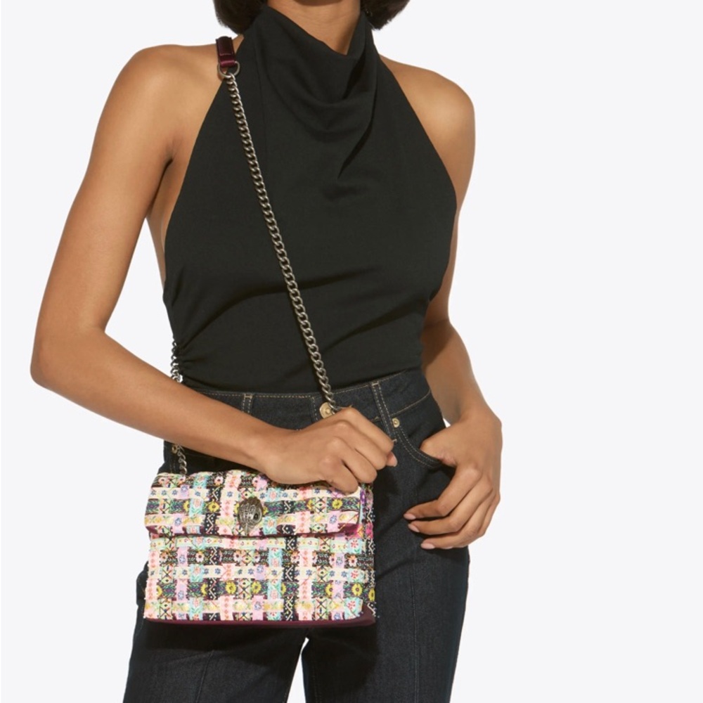 Kurt Geiger Multicolor Tweed Crossbody Bag with Chain Strap
